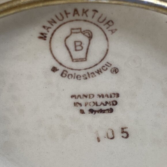 Polish Pottery Large Platter BOLESLAWCU Boleslawiec Poland 13in Ruffled Blue - Picture 5 of 6